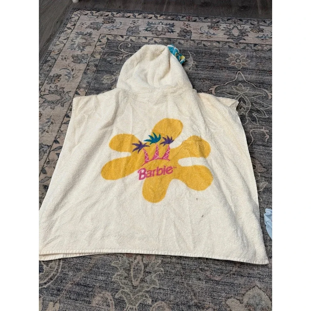 Vintage 90's Barbie Wearable Beach Towel Poncho Coverup Terry Cloth